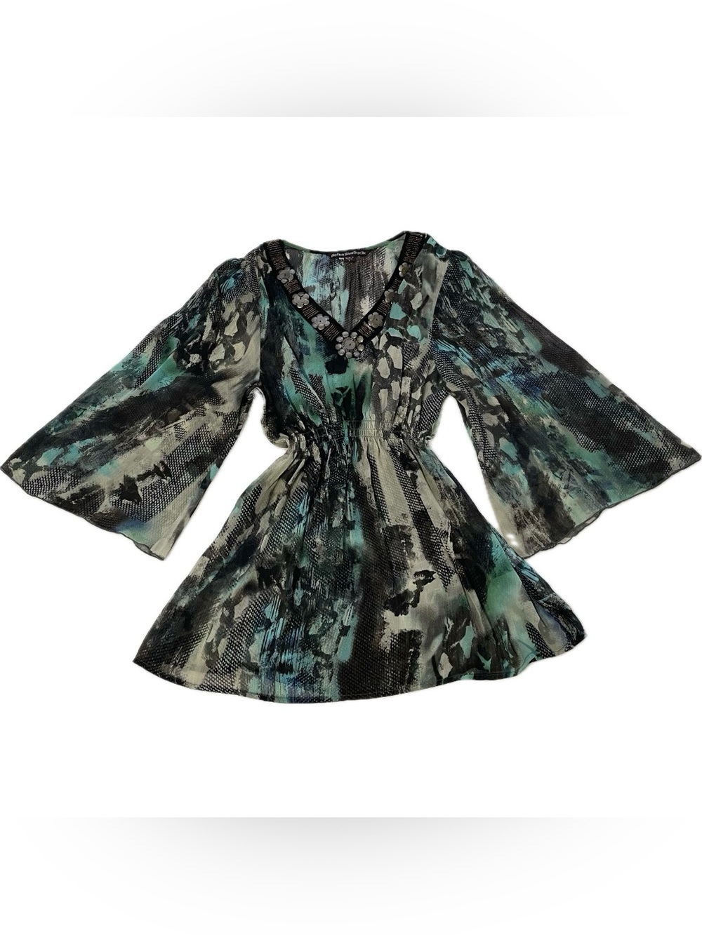Vintage Bohemian Chic Sheer Flowy Blouse